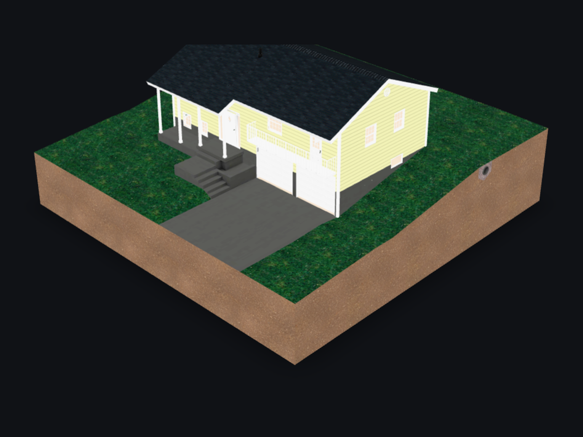 A house model from a ShareXR training module, shown at the completed stage